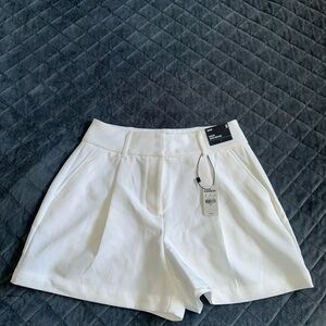 Express White High Waist Tailored Shorts